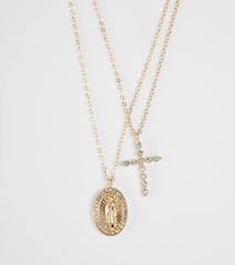 Dainty Blessings Cross Pendant Necklace