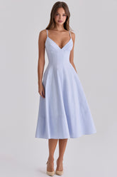 Bluebell Lace Up Cotton Midi Sundress