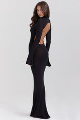 Black Knit Maxi Dress