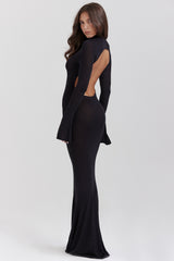 Black Knit Maxi Dress