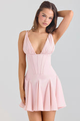 Pink Satin Corset Mini Dress