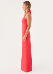 Nardin Maxi Dress - Coral Red