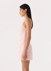 Della Lace Strapless Mini Dress - Pink