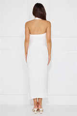 Songs Of The Sea Halter Midi Dress White
