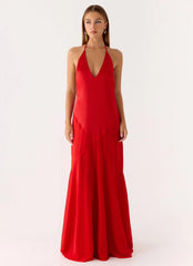 Leilah Maxi Dress - Cherry