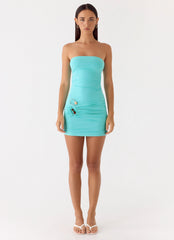 Lindie Strapless Mini Dress - Pale Aqua