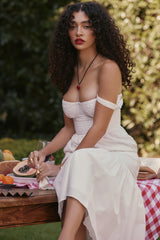 White Broderie Anglaise Midi Sundress