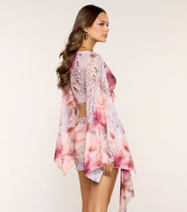Pretty Vibes Floral Print Long Sleeve Tie-Front Top