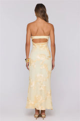 Honey Waves Strapless Maxi Dress Yellow