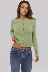 Matcha Cashmere + Merino Wool Cardigan