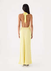 Oria Halter Maxi Dress - Yellow
