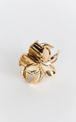 Oliver Flower Hair Clip in Gold