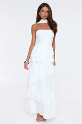 Special Occasion Strapless Maxi Dress White