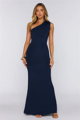 Dreamstate Dressing One Shoulder Maxi Dress Navy