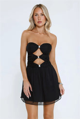 Sunset Solace Strapless Mini Dress Black