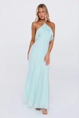 Drifting Afar Halter Maxi Dress Aqua