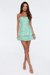 Entrance Only Strapless Mini Dress Mint