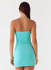 Lindie Strapless Mini Dress - Pale Aqua