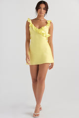 Buttercup Satin Ruffle Mini Dress