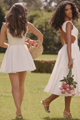 White Twill Midi Sundress