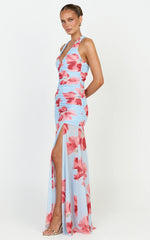 Jasmine Maxi Dress - Ruched Racer Back Dress in Mirabelle Floral Print