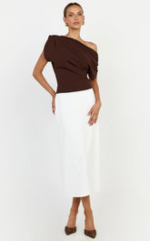 Nalfie Top - Asymmetrical Top in Choc