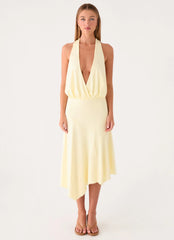 Ignite It Midi Dress - Lemon