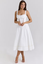 White Cotton Midi Sundress