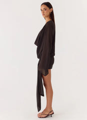 Sorrel Long Sleeve Mini Dress - Chocolate