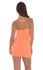 Corset Bodycon Dress in Neon Orange