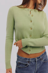 Matcha Cashmere + Merino Wool Cardigan