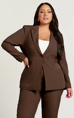 Hermie Blazer - Single Breasted Blazer in Chocolate