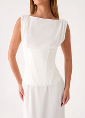 Winello Corset Maxi Dress - Off White