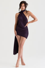 Night Shade Asymmetric Wrap Neck Dress