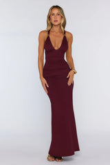 Beauty Of Night Maxi Dress Burgundy