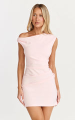 Vilma Mini Dress - One Shoulder Bodycon Dress in Pink