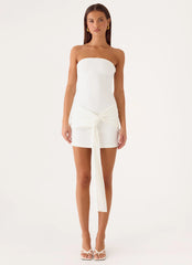 Jiliana Strapless Mini Dress - White