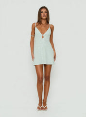 Feel The Vibrations Sequin Mini Dress Blue