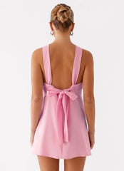 Keira Linen Micro Mini Dress - Pink