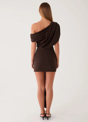 Venissa Mini Dress - Chocolate