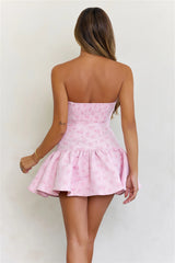 Softly In Rosé Strapless Mini Dress Pink