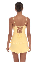Ruffle Bodycon Dress in Yellow