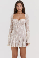 Vintage Cream Lace Corset Dress