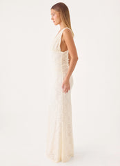 Aarin Lace Maxi Dress - Cream