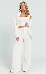 Selena Blazer - Oversized Single Breasted Blazer in Cream