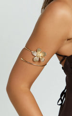 Hadid Cuff - Flower Arm Cuff in Gold