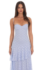 Sweetheart Neckline Tiered Ruffle Skirt Maxi Dress