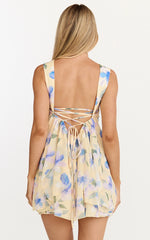 Juliette Mini Dress - Ruffle Fit And Flare Dress in Femme Floral Print