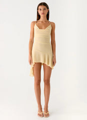 Spiced Sunset Mini Dress - Baby Yellow