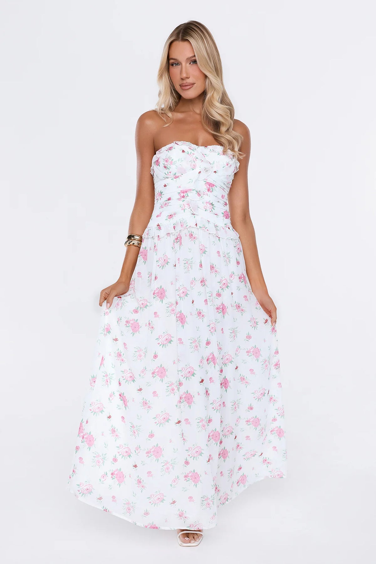 Future You Strapless Maxi Dress White